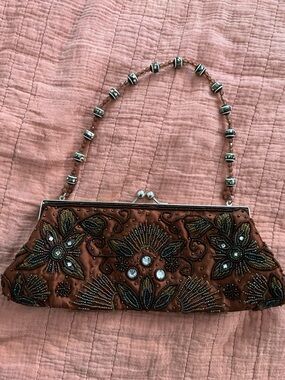 vintage bisou bisou snap closure beaded clutch purse